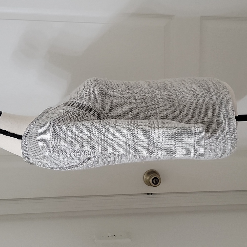 The Limited Size XS White & Silver Metallic Crew Neck Sweater. Gently Used Cond. - Picture 5 of 11